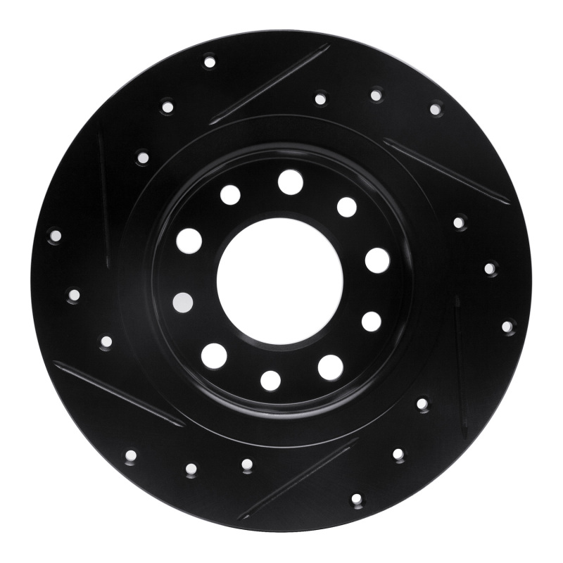 Dodge Dart Brake Rotor (1) - Rear Right - R1 Concepts - Drilled & Slotted - Black - `13-`16